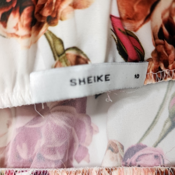 Sheike dress off shoulder mid length floral size 10 - Picture 5 of 16